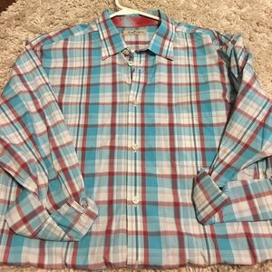 Paradise Collection plaid button down shirt