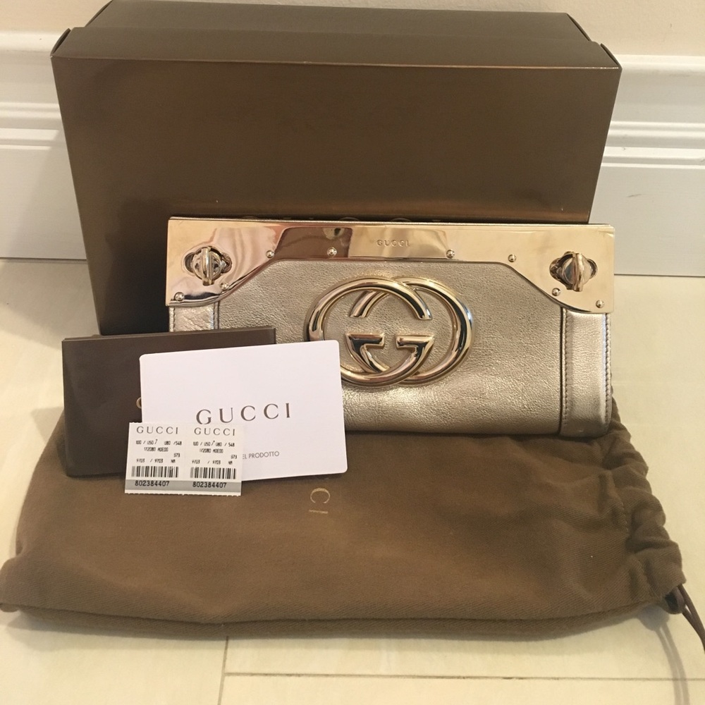 Gold Gucci Britt Clutch