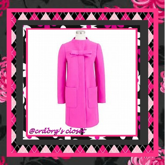 J. Crew Jackets & Blazers - 🎀NWOT, JCrew Hot Pink Bow Coat🎀