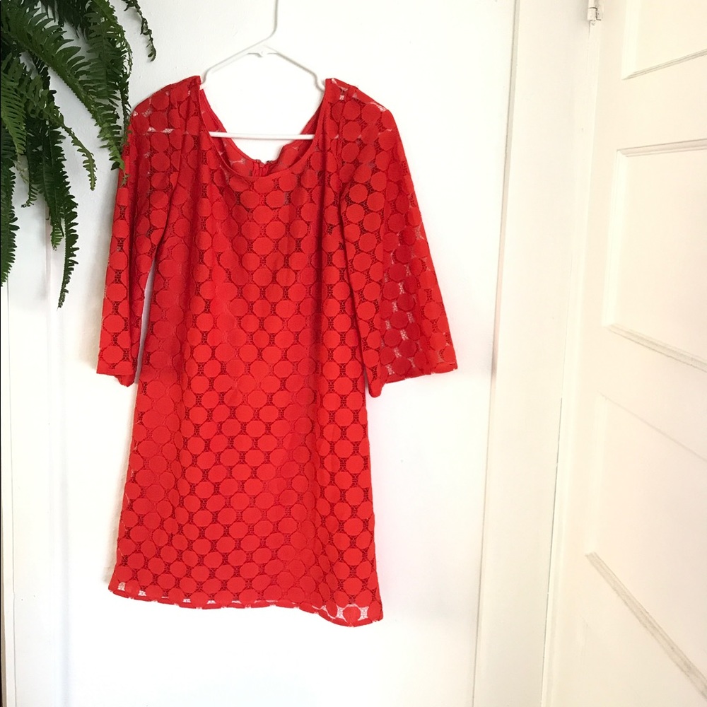 Retro Coral 70's Mod Style Dress