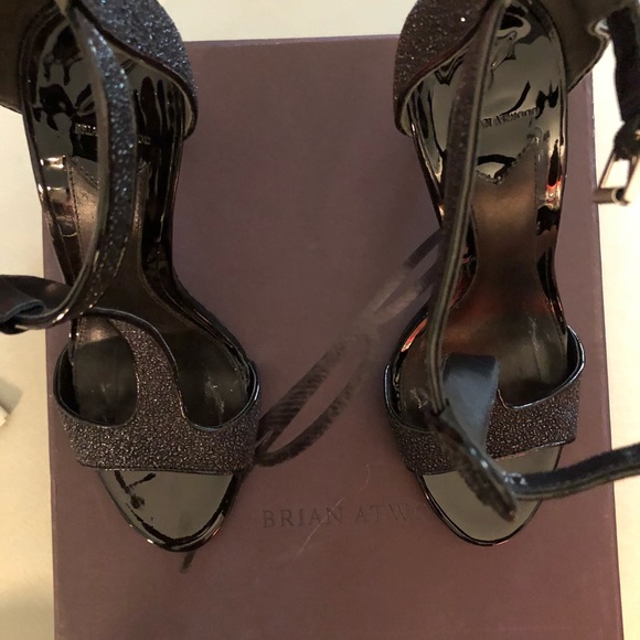 Brian Atwood Leigha Tstrap Stilletto 7.5,  Black - Picture 3 of 7