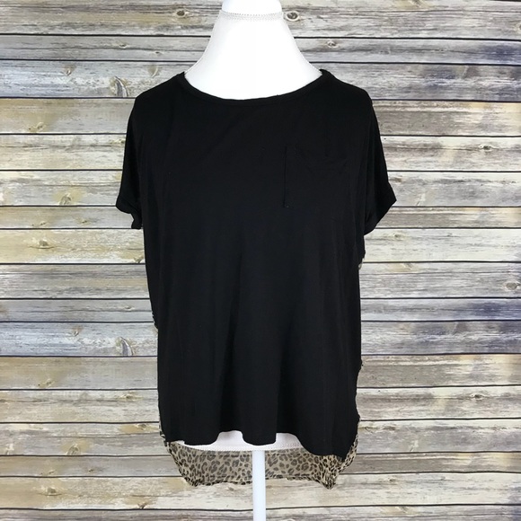 Forever 21 High Low Black Cheetah Print Top Small - Picture 2 of 8
