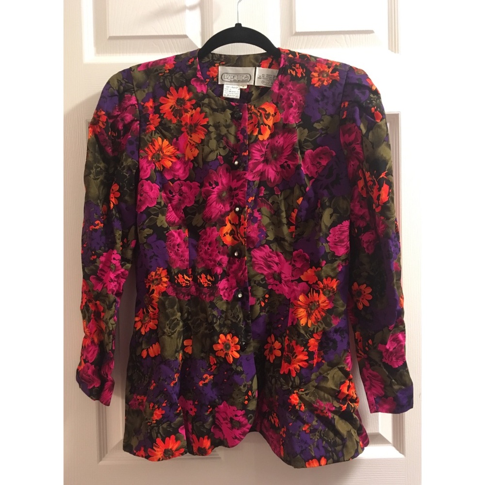Vintage Floral Jacket by Liz Petites Inc.