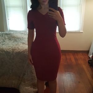 Pink short sleeved work dress