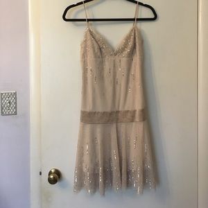 BCBGMAXAZRIS Blush beaded cocktail dress