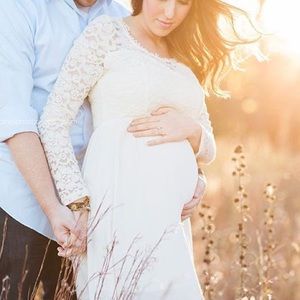 Ivory lace maxi dress