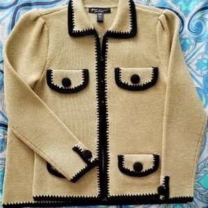 Betsey Johnson Metallic Knit Skirt Suit M