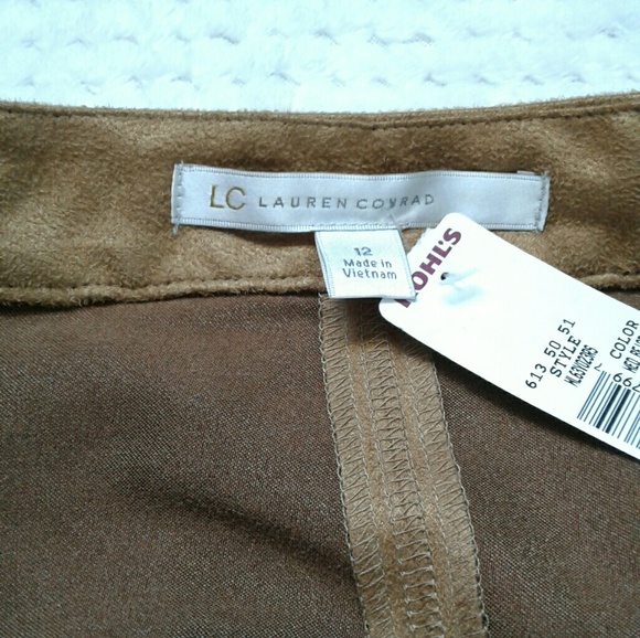 ❤️❤️NWT Suede Lace Up Camel Skirt - Picture 7 of 8