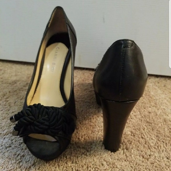 GIANNI BINI LEATHER PEEP TOE PUMPS, 8 - Picture 3 of 4
