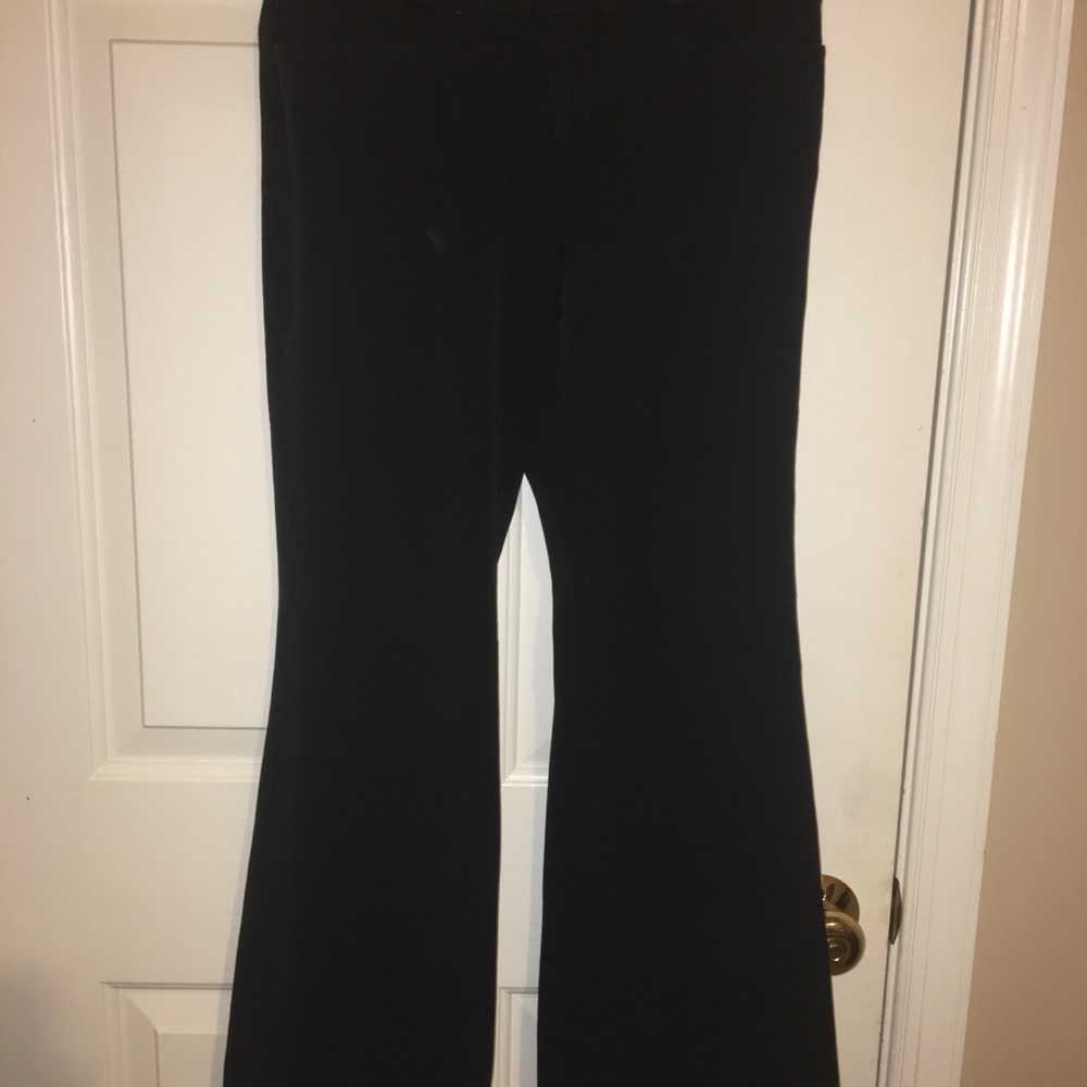 Black dress pants with large bell bottom