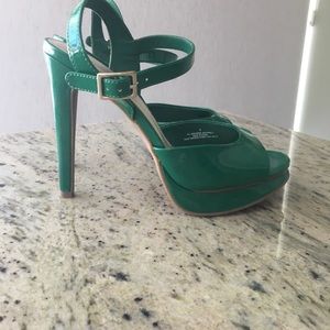 Green stiletto heels