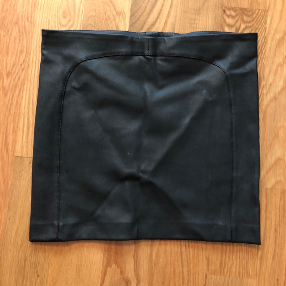 Leather mini skirt