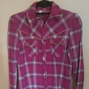 GUESS plaid button down
