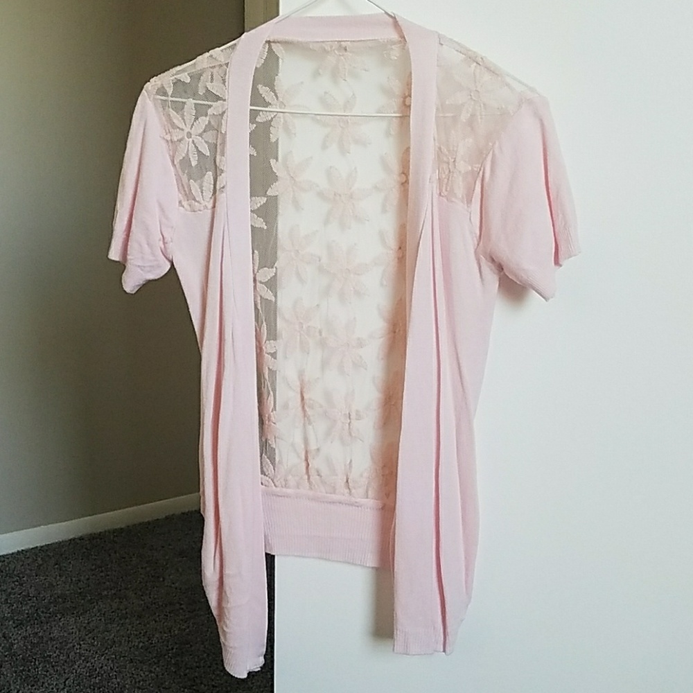 XS (No tag) Pink flower lace