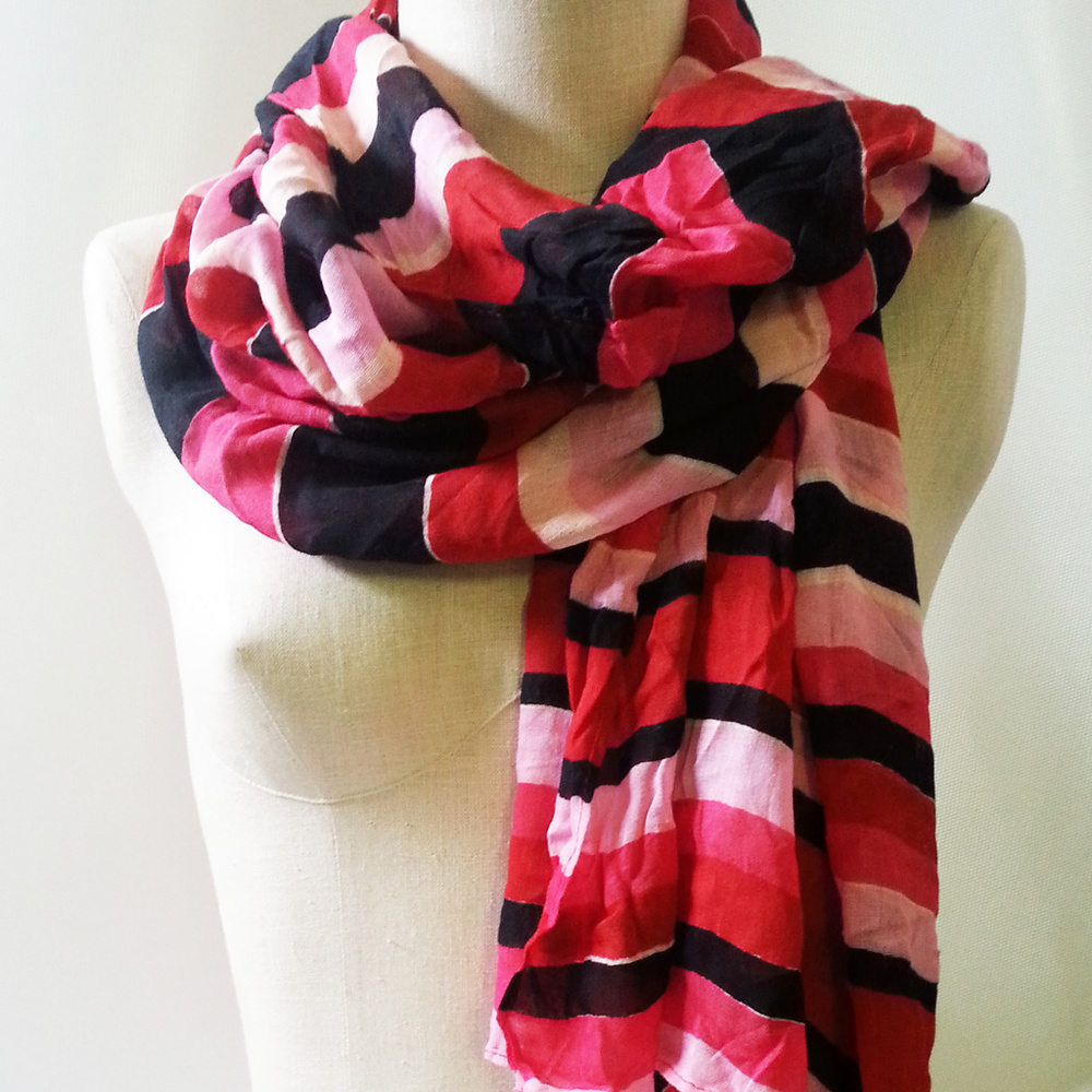 Stella & dot Palm Springs Red Multi Stripe Scarf - Picture 2 of 6