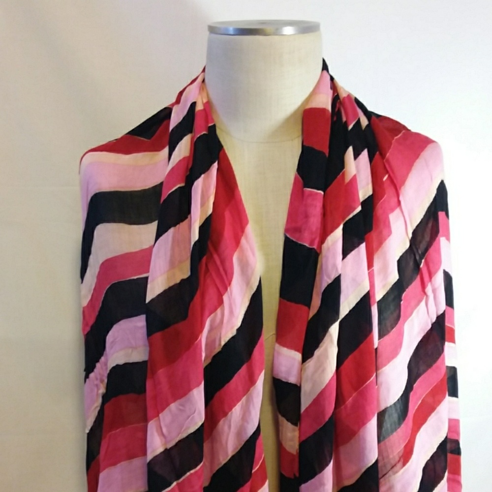 Stella & dot Palm Springs Red Multi Stripe Scarf - Picture 4 of 6