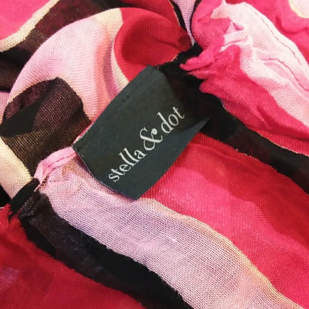 Stella & dot Palm Springs Red Multi Stripe Scarf - Picture 5 of 6