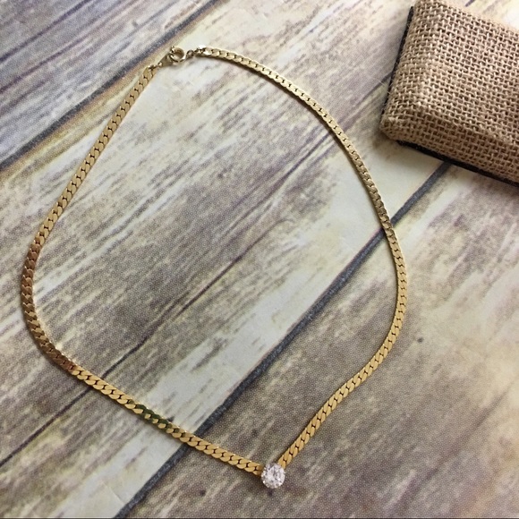 Jewelry - 🎈Stunningly Gorgeous Gold Tone Diamond Necklace