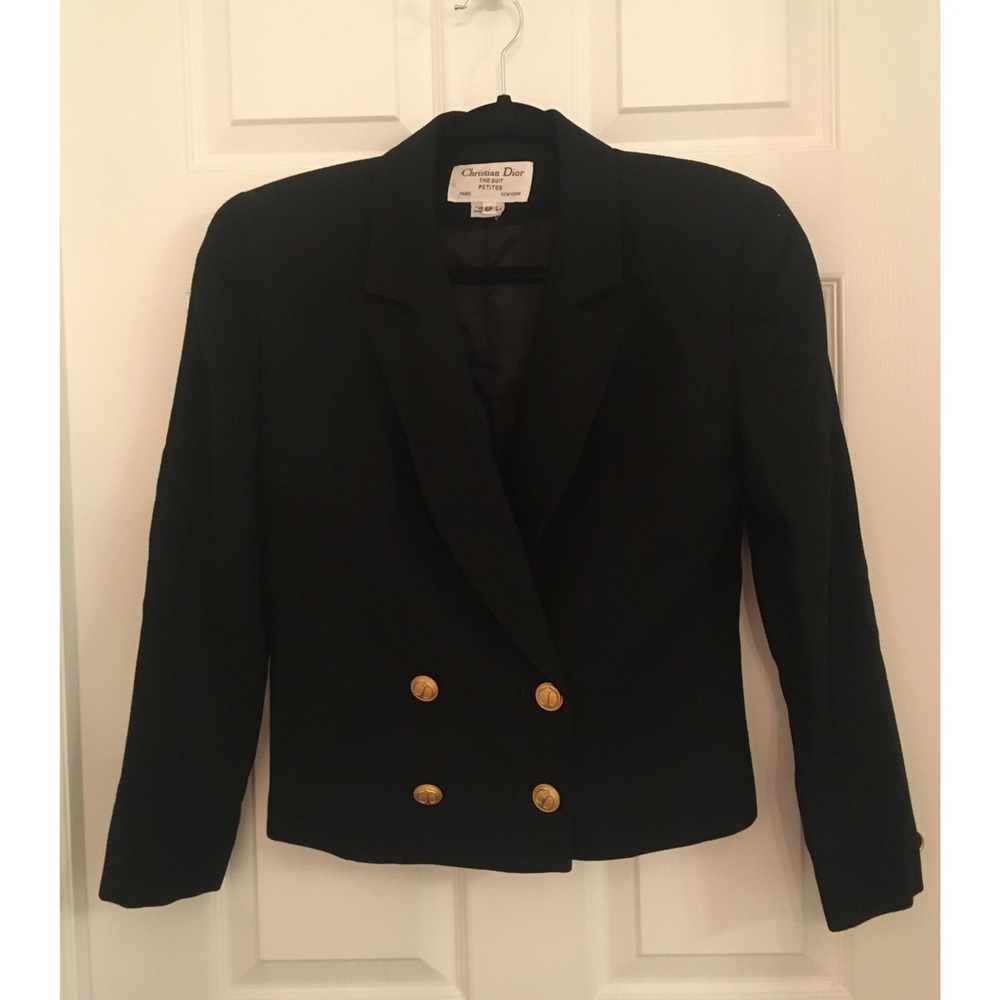 Vintage Christian Dior Black Petite Blazer
