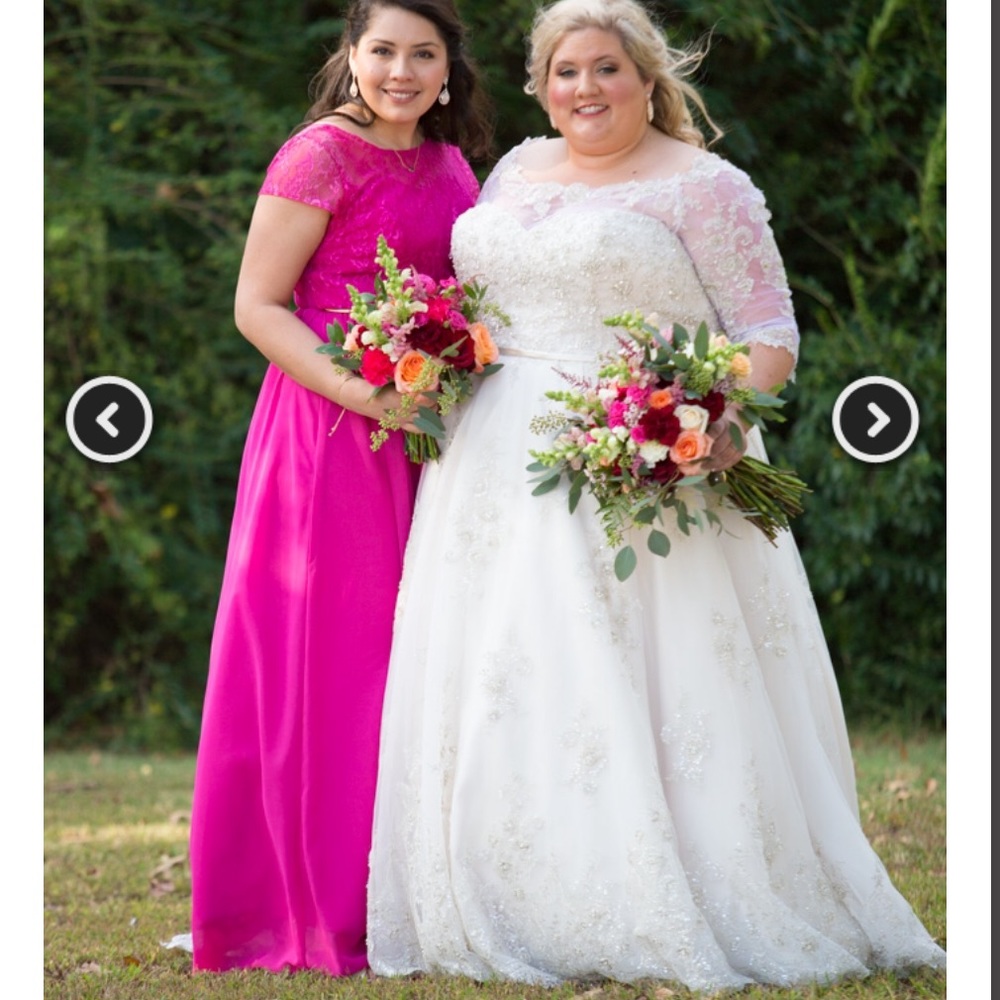 Long Fuchsia Bridesmaid Dress