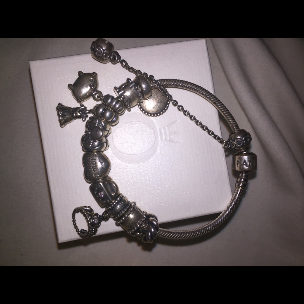 Pandora bracelet with charms