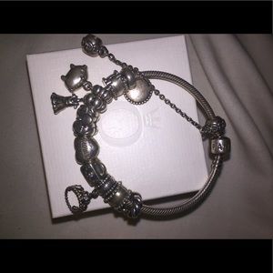 Pandora bracelet with charms