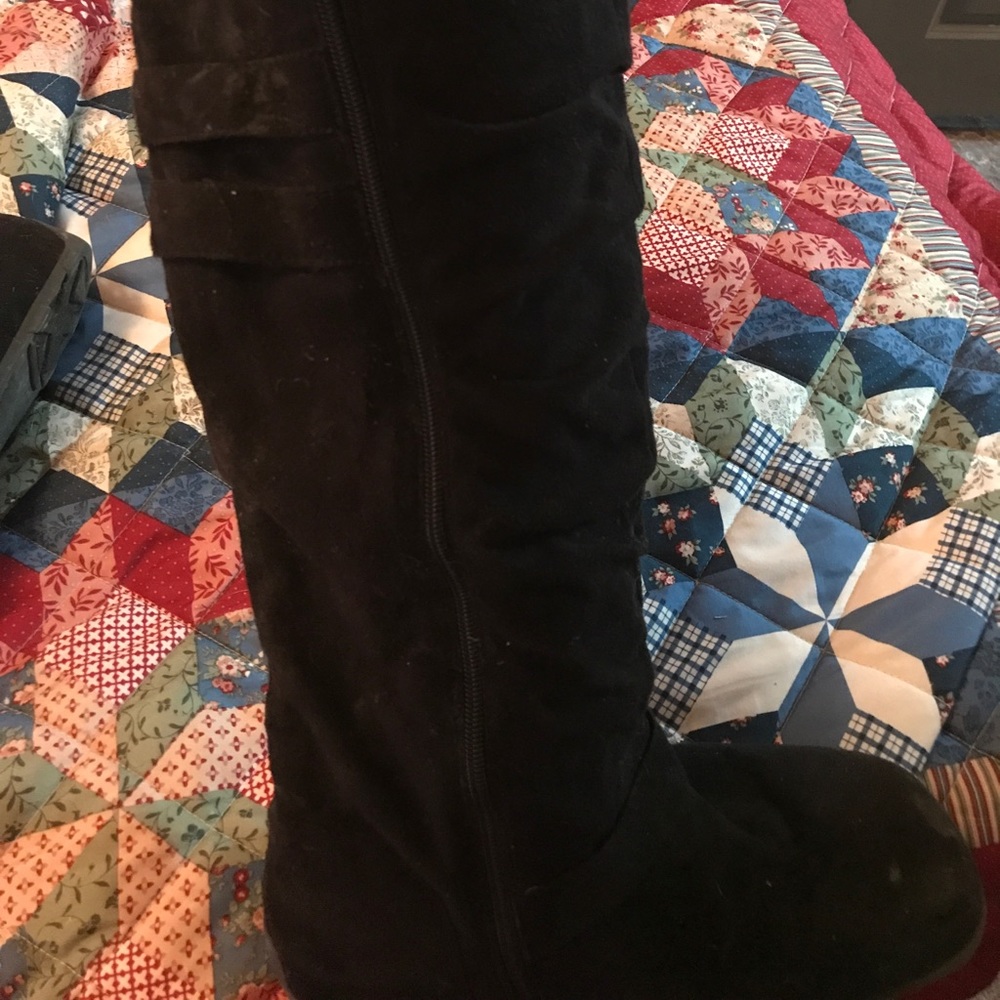 Black suede tallboots. Bought from Shoe Department