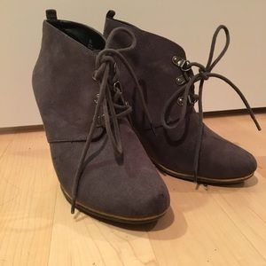Grey and beige booties