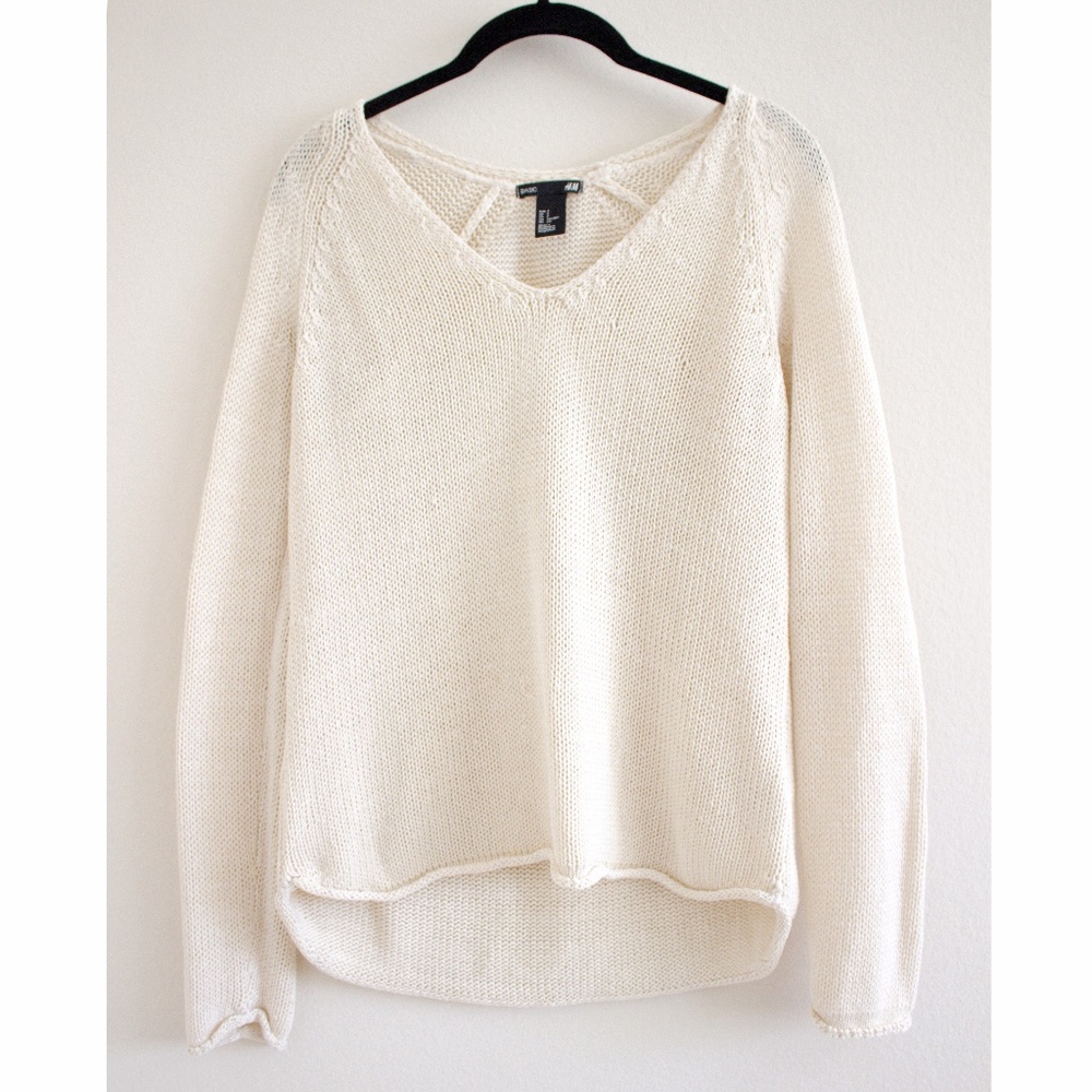 White Cream Knit Sweater
