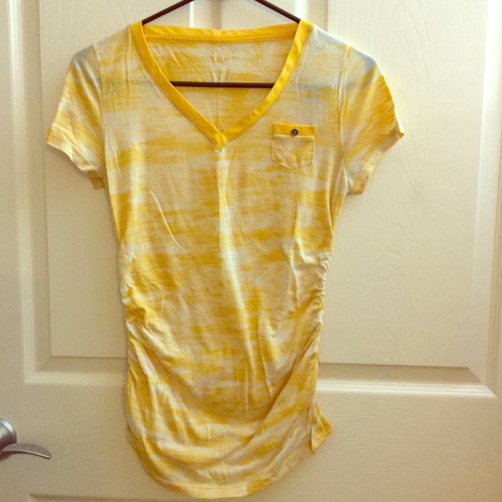 Yellow and white burnout tee, maternity