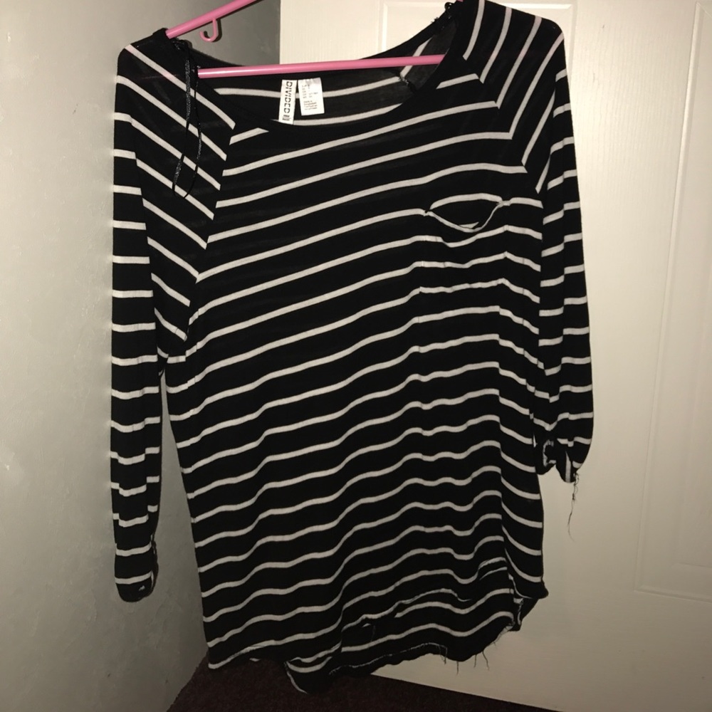 H&M Small Black and White Striped Shirt