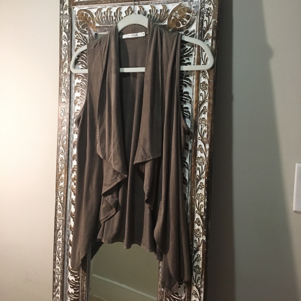 Flowy Suede Camel Colored Vest