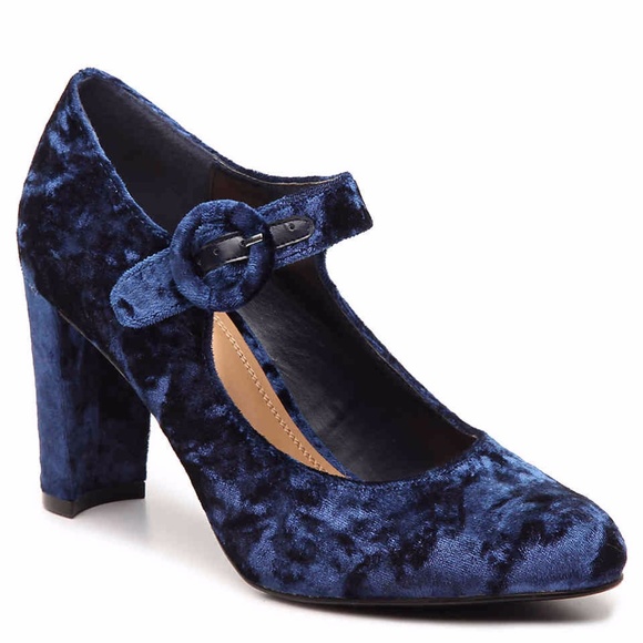blue velvet mary janes