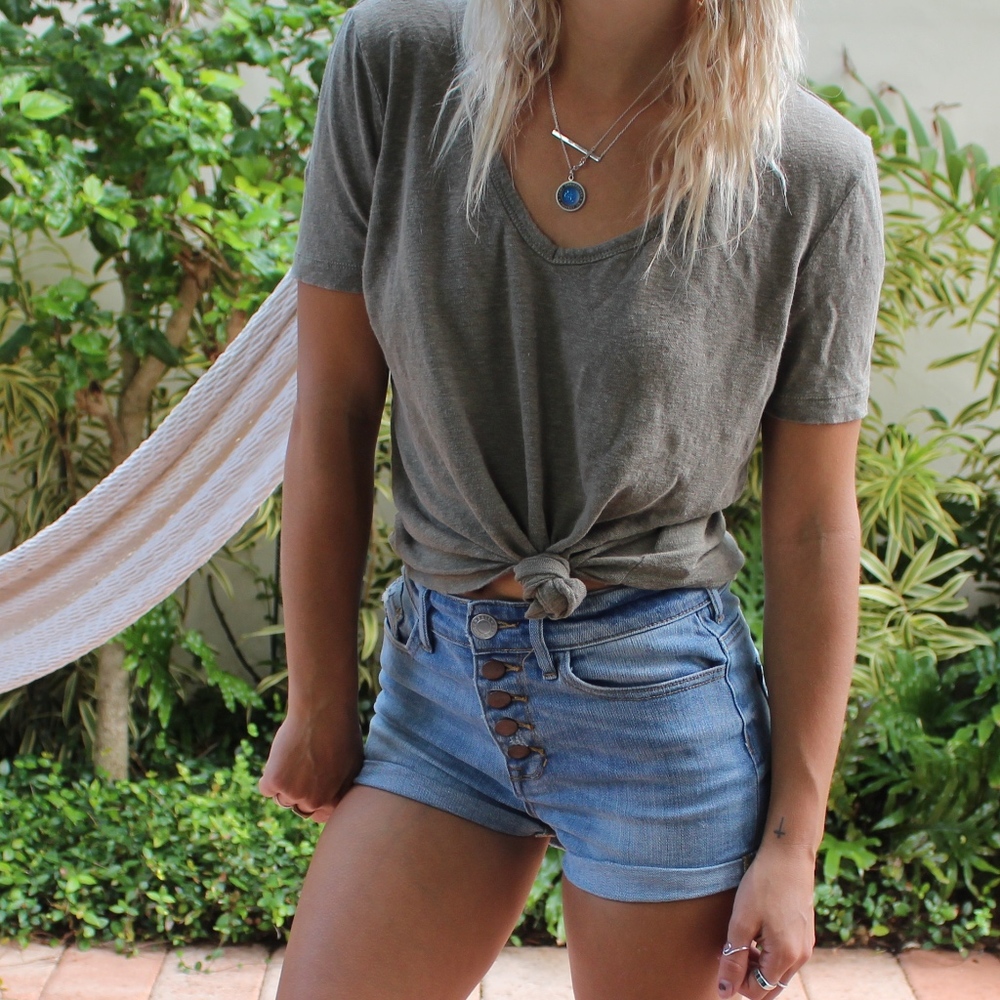 Banana Republic Olive Linen T-Shirt