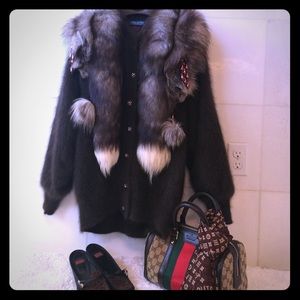 MOHAIR FUR with silverfox fur collar