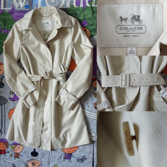 Coach Classic Twill Getaway Trench in Natural - Picture 3 of 7