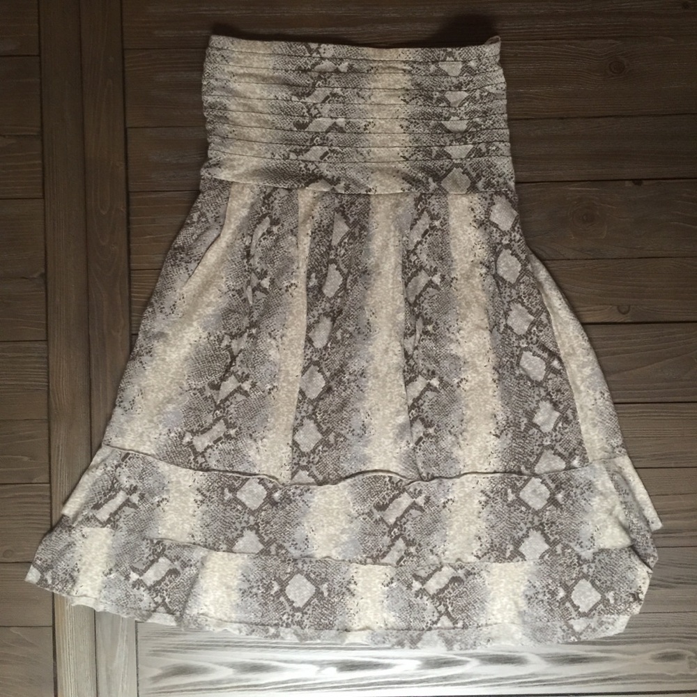 Snake-Pattern Hurley Strapless Mini Dress