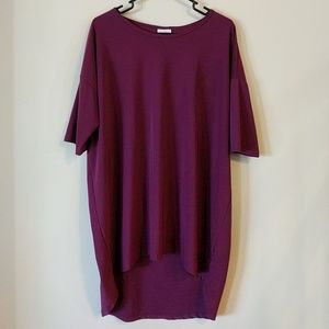 LuLaRoe Irma Tunic Medium Purple Slinky Fabric