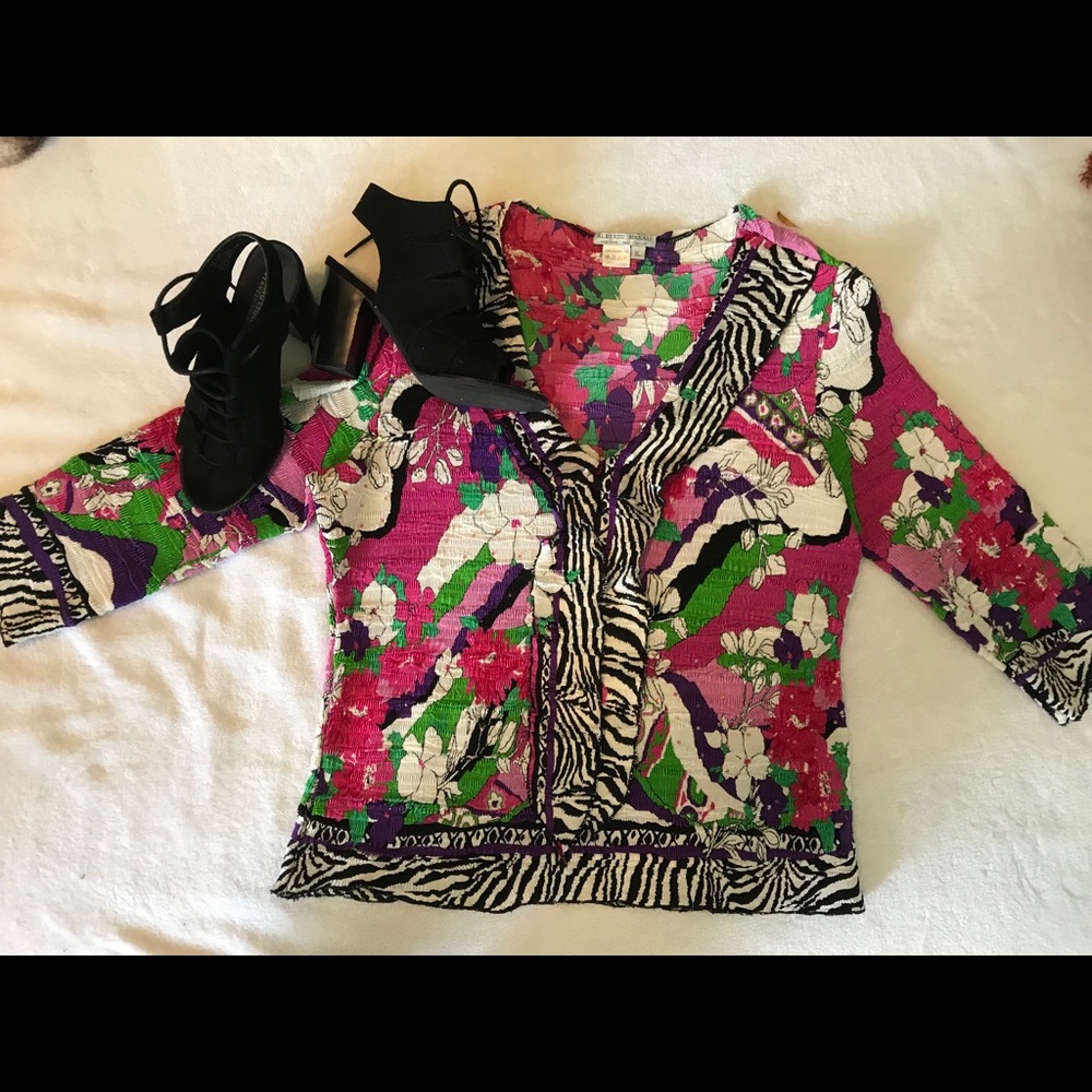 Vibrant Zebra print Alberto Makali Blouse