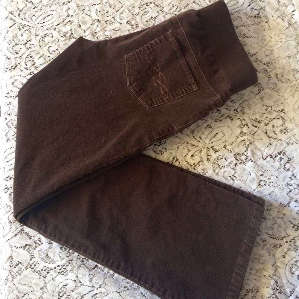 Corduroy  Maternity Pants, Chocolate Brown