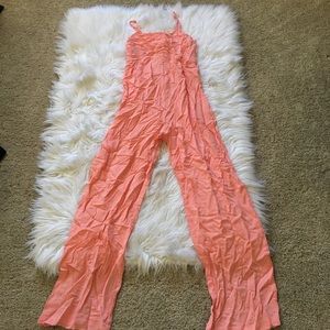 Peach Flowery Jumpsuit