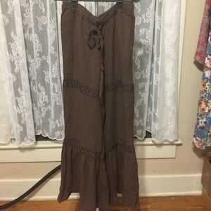 Matilda Jane XS Brown Ruffle Pants