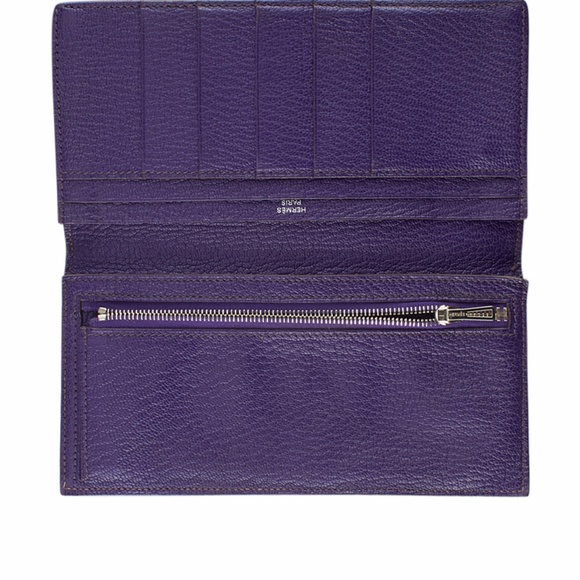 Hermes Bearn Purple Bi-Fold Wallet (134881) - Picture 2 of 8