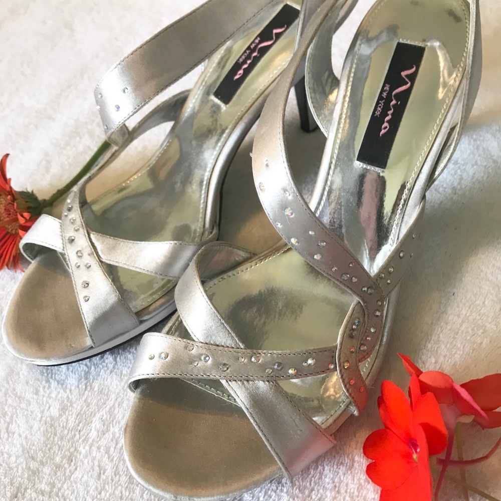 Gorgeous Silver Nina Heels