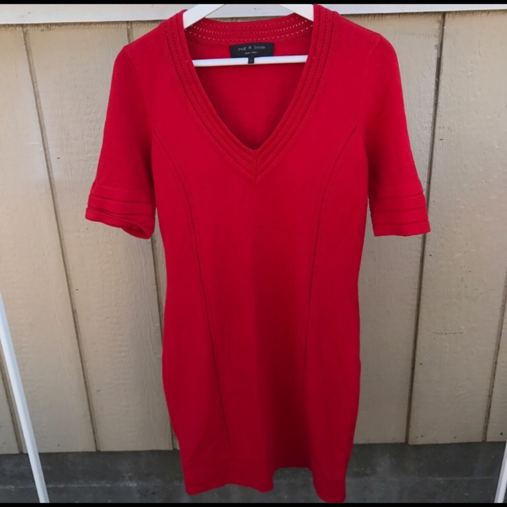 Red rag and bone dress stretch dress
