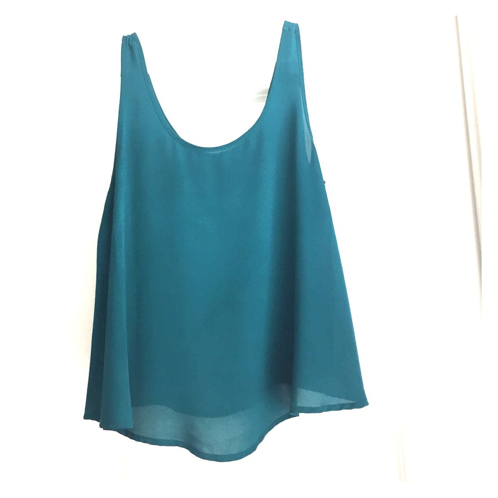 Dark green/teal sheer tank