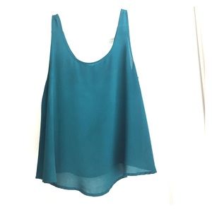 Dark green/teal sheer tank