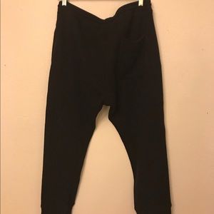 Y-3 Knit jogger sweatpants with leather stripes