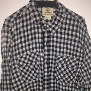 Converse Black/White Flannel