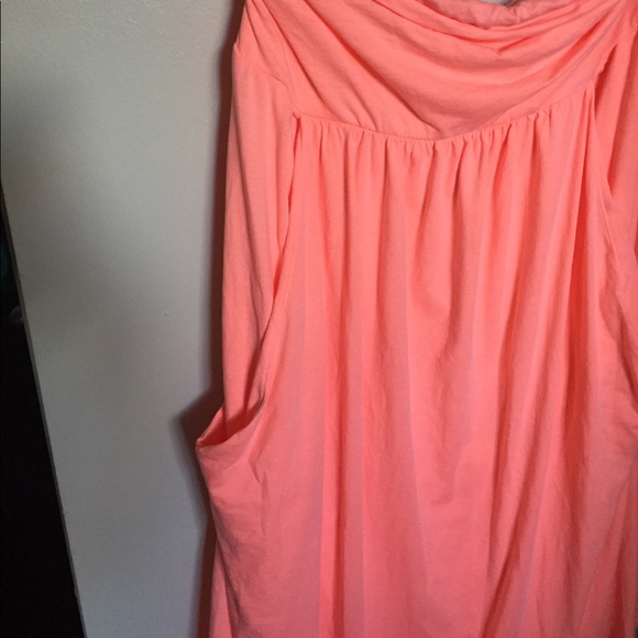 Anthropologie Velvet Peach Tube Dress w/ Pockets - Picture 4 of 7